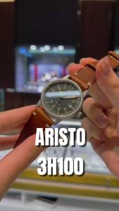 [Gnomon Watches] Aristo Vintage Aviator Black Leather 3H100 - Sapphire