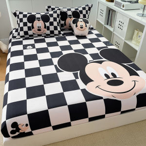 Pure Cotton Bed Canopy Single Piece Disney Mickey 100% Cotton Mattress Cover Bedding Protector for Children Comfortable Sleep