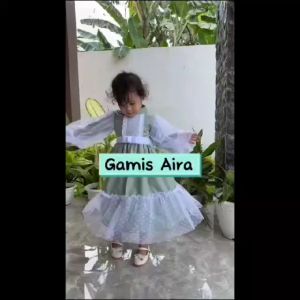 Gamis Aira | Baju Premium Katun Anak Perempuan & Dewasa Couple Lebaran Toyobo Terbaru Seragam Murah