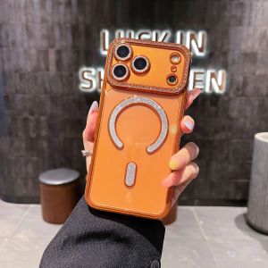 Luxury Diamond Glitter Magnetic Case For iPhone 17 Pro Max 16 15 14 13 12 11 Pro Max 14 15 16 Plus Air Fashion Shockproof Case