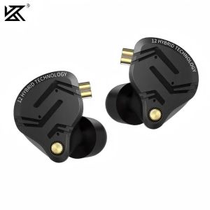 หูฟัง KZ ZS12 PRO X เทคโนโลยีไฮบริดไดนามิกและบาลานซ์อาร์เมเจอร์ รุ่นอัพเกรด HiFi เสียงเบสหนักแน่น แบบใส่ในหู พร้อมสายปรับแต่งเสียง