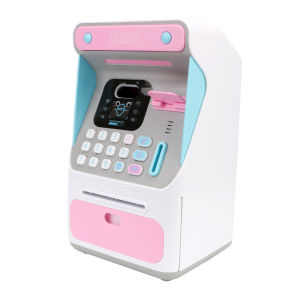 Electronic Piggy Bank Auto Scroll Paper Banknote Money Boxes ATM Machine Cash Box Simulated Face Recognition Gift for Kids