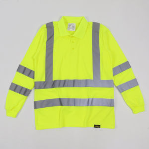 Export Outdoor Lapel Polo Shirt Long Sleeves Spring and Summer Mesh Breathable and Loose Reflective Protective Clothing Quick-Drying T-shirt Tops