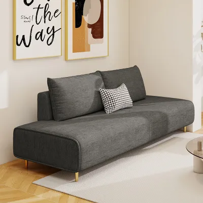AISHANGSHUYA | Easy Care Compact Sofa No Armrests Reclining Chaise Leather and Cotton-Linen