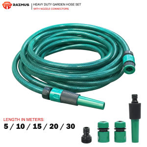 Garden Hose Pipe With Fittings PVC Heavy Duty Water Spray Hosepipe 5M TO 30M