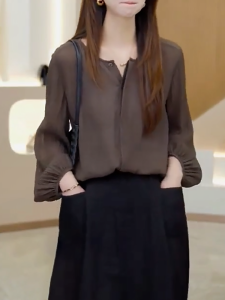 QINGNAER | Stylish Loose-fitting Long Sleeve Shirt