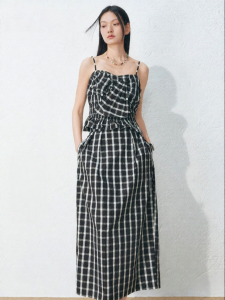 PEACEBIRD | Plaid Summer Dress Set