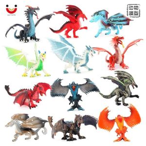 Western Mythology Story Toy Dragon Plastic Simulation Animal Model Children Gift Fire Breathing Dragon Playhouse Dolls for Kids