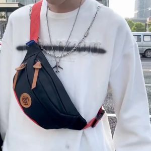 เกาหลี ใช้ได้ชายและหญิง พื้นผ้ากระเป๋าหน้าอก กระเป๋าเข็มขัดลำลอง