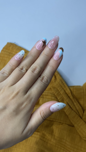 Mixed Style Press On Nails Set 5 Packs Almond & Short Square False Nails French Tip Star Polka Dot Nails Brown Blue Floral Cat Eye Nails Green Vintage Press On Nails Reusable Acrylic Manicure with Free Tool Kit for Women