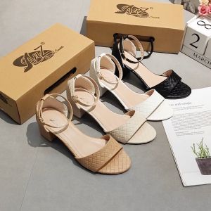 [JY] NEW  summer fashion   2 inch open toe block heels leather Ankle sandals for women