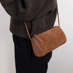 Autumn Winter Soft Leather Bucket Bag Womens Crossbody Bag Real Leather Feel Single Shoulder Bag Korean Style Long Wallet