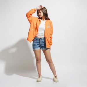 Jaket Gym Zipper Alpha Hoodie Parasut Jogging Kekinian Wanita Sport Olahraga