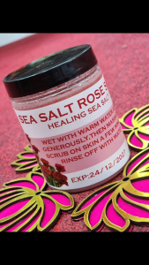 Handmade And Energized Sea Salt Rose Face And Body Scrub for Healing and Skincare