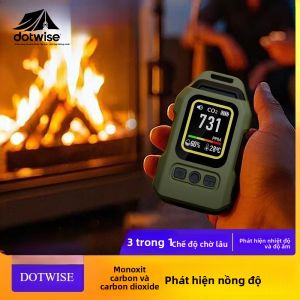 Máy Dò Khí CO Di Động 4 Trong 1 Có Màn Hình LED Báo Động CO CO2 Đo Độ Ẩm Nhiệt Độ Dụng Cụ Ngoài Trời