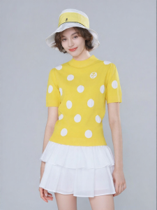 CASTELBAJAC GOLF | Elastic Breathable Retro Puff Sleeve Women T-Shirt