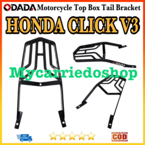 ODADA Honda Click 125/150 V1 V2 V3V4 Top Box Bracket Tail Moto Box Grab Bar Bracket Motorcycle (Black)
