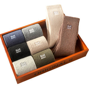 miiow | Thick Wool Cotton Socks Mens Mid-Calf Winter Warm Fleece Lined Extra Thick Thermal Long Socks For Men MiiOW Cat Person
