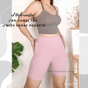 Biker Shorts with Phone Pockets for Women | High-waisted | NO CAMEL TOE | KIARA EMMANUELLE | SOLID COLORS | PREMIUM FABRICS | MAKAPAL AT MATIBAY