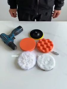 [ 9pcs Span Polishing Kereta ] Car Polishing Pad Set Sponge Waxing Buffing Pad Disc Polish Kereta