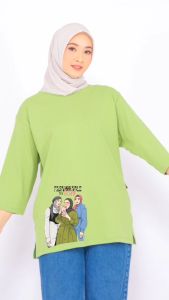 FOREVER CLOTH Kaos Oversize Lengan 7/8 Katun Premium Combed 24s Atasan Jumbo COD M-L-XL-XXL: