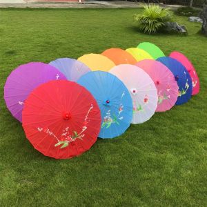Retro Chinese Cheongsam Dance Show Props Silk Cloth Umbrella Performance Decorative Canopy Hanging Lighting Decoration