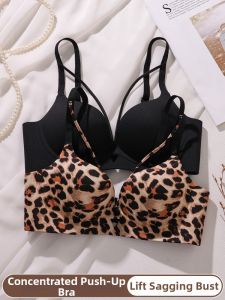 Gathering Large Push Up Droop Proof Bra Set