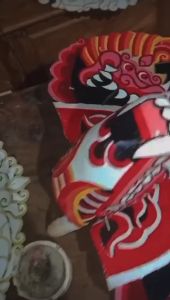 barongan kapsulan mainan kesenian tradisional anak  caplokan  singo barong  (bonus kemul dan sungut).