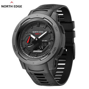 NORTH EDGE Mars 3 Mens Military Watch Digital Carbon Fiber Case For Man Waterproof 50M Sports Watches World Time LED Wristwatch