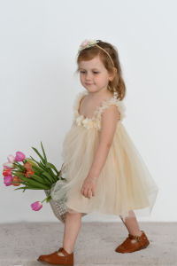 lontakids Summer Tulle Tutu Dress for Baby Girls Spaghetti Floral A Line Dresses Sleeveless Beach Butterfly Sundress Baptism Outfit