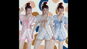 CC 22376 ชุดเซท ชุดไปเที่ยว ชุดเดินห้าง (ฟรีไซส์ M+ อก 32-38 เอว26-34 สพ36-40)