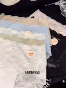 (P12)7A Antibacterial Mid Waist Seamless Panties Mesh Lace Yoga Panties Woman Underwear