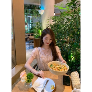 Bộ Áo Blouse Spandex Màu Hồng Elegance Thiết Kế Tay Lồng Đèn