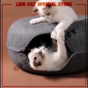 Cat playground Terowong Kucing Round wool nest Pet nest Tunnel nest Donut nest Cat house Cat bed