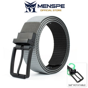 MENSPE Men Belt Outdoor Tactical Belt Adjustable Belt Rotating Buckle Nylon Waistband Double-Sided Two-Color Belt Youth Sports Canvas Pant Belt Simple Nice Waistband Nylon