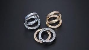 5pcs Metal O Rings Round Openable Carabiner Rhinestone Spring Buckle Keychain DIY Keyring Bag Car Key Chain Jewelry Accessories