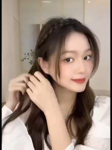 【ZEVER】Băng đô tóc giả tết xương cá tích hợp bím xoắn