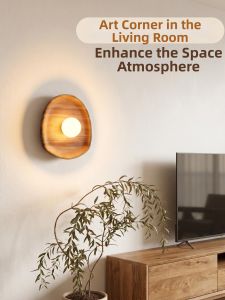 OUCHAO | Vintage Aesthetic Walnut Wall Light