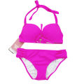 Thickened Pure Color Bikini Small Chest Beach Flat Chest Swimsuit Women's Sexy Push-up Triangle Swimsuit Hot Spring Swimsuit with Steel Bracket. 
