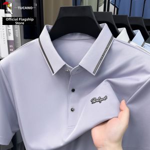 TUCANO | Middle-aged Mens Silk Polo Shirt Short Sleeve