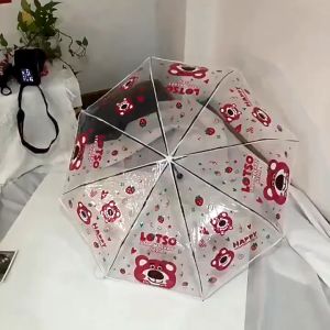 Dù Trong Suốt Gấp Gọn Tự Động Cao Cấp – Ô PVC Hoạt Hình Cute Nhẹ Bền Phong Cách Nhật Hàn
