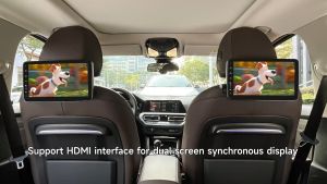 10.1 inch Android Headrest Monitor for Car Rear Seat Support Wireless Carplay Android auto Airplay Autolink Mirror Link WIFI Bluetooth Music Video Audio Media IPS Full Touch Screen Suitable for All Car Toyota Mitsubishi Nissan Hyundai Benz BMW Honda