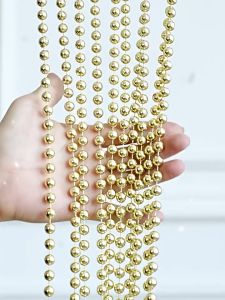 16.5 Ft Chirstmas Garland Beads Christmas Tree Ornaments Beads Chain Plastic Artificial Pearl Beads Garland String For Xmas Tree Decor Wedding Christmas Decorations