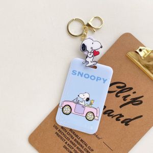 Bandai | SNOOPY Charlie Keychain Anime Couple Bag Key Ring Men Women Keychain Accessories Bus ID Door Card Case