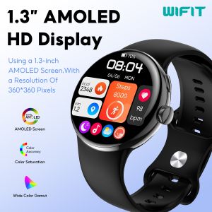 WIFIT Smart Watch 1.3-inch Display Bluetooth Link Multi functional Smart Watch with Call/Health/Exercise Monitoring Waterproof