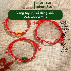 Vòng tay chỉ đỏ đồng điếu Vạn An Home vòng chỉ đỏ may mắn bình an tài lộc