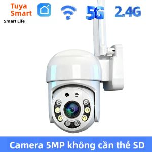 Camera IP Wifi Tuya 5MP HD PTZ Ngoài Trời Chống Nước An Ninh Gia Đình Tầm Nhìn Ban Đêm Màu Sắc Đầy Đủ Âm Thanh Hai Chiều Gắn Tường