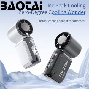 DUTRIEUX | BAOTAI Portable Mini Handheld Turbo Fan LED Display Mini High Speed Handheld Fan Outdoor CoolingDesk Fan Rechargeable Fan