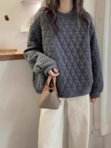 WANGGONGZHU | Ladies Loose Fit Cotton Jacket Autumn Winter New Style Elegant Slimming Design Fashionable Top Round Neck Long Sleeve Korean Version