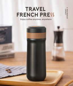 Ấm pha cà phê kiểu Pháp di động House Life 320ML/12OZ Hệ thống lọc bằng thép không gỉ Ấm pha cà phê cắm trại cho hộ gia đình ngoài trời